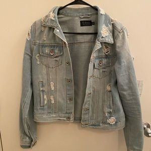 Ci Sono Ripped Denim Jacket